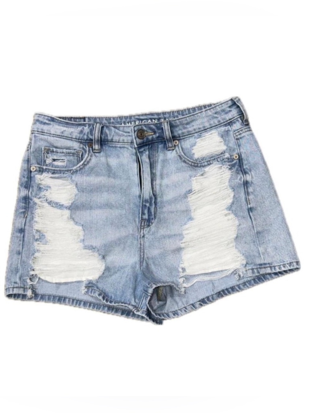 👖☀️ AMERICAN EAGLE Mom Short‎ Thrashed Distressed Denim Shorts Size 6